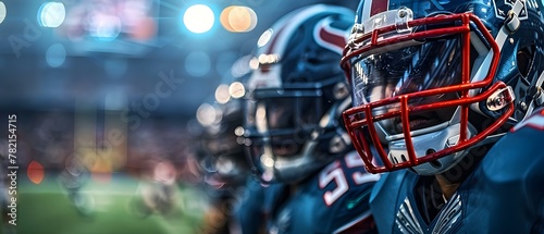 Focused Gridiron Giants Ready for Action. Concept Football, Athletes, Gridiron, Sports, Action © Ян Заболотний