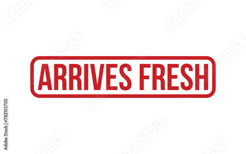 Red Arrives Fresh Rubber Stamp Seal Vector