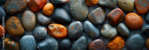 Vibrant Multicolored Pebbles Textured Background