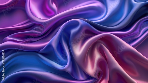 abstract background of colored silk or satin with some smooth folds in it,Metallic 3D abstract silk cloth 3D futuristic cyberpunk hyper realism detailed isolated colorful reflective holographic flow 