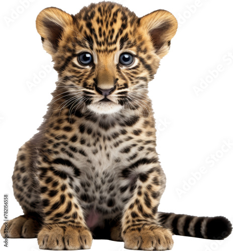 baby cheetah isolated on white or transparent background transparency