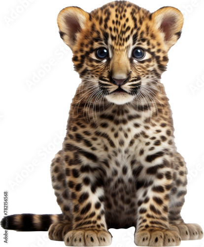 baby cheetah isolated on white or transparent background,transparency