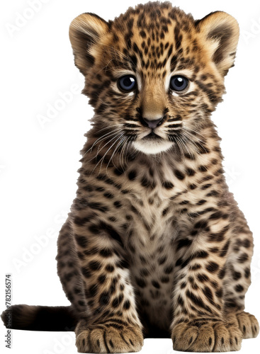 baby cheetah isolated on white or transparent background,transparency