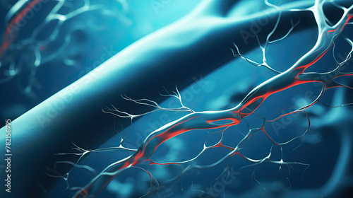 3d rendered illustration of a arteries created with Generative AI technology photo