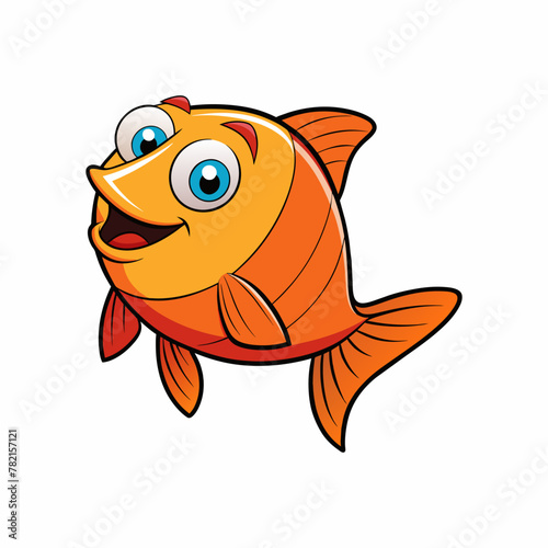 A Cartoon Style Colorful Platy Fish. Best for Story Book and T-Shirt Design photo