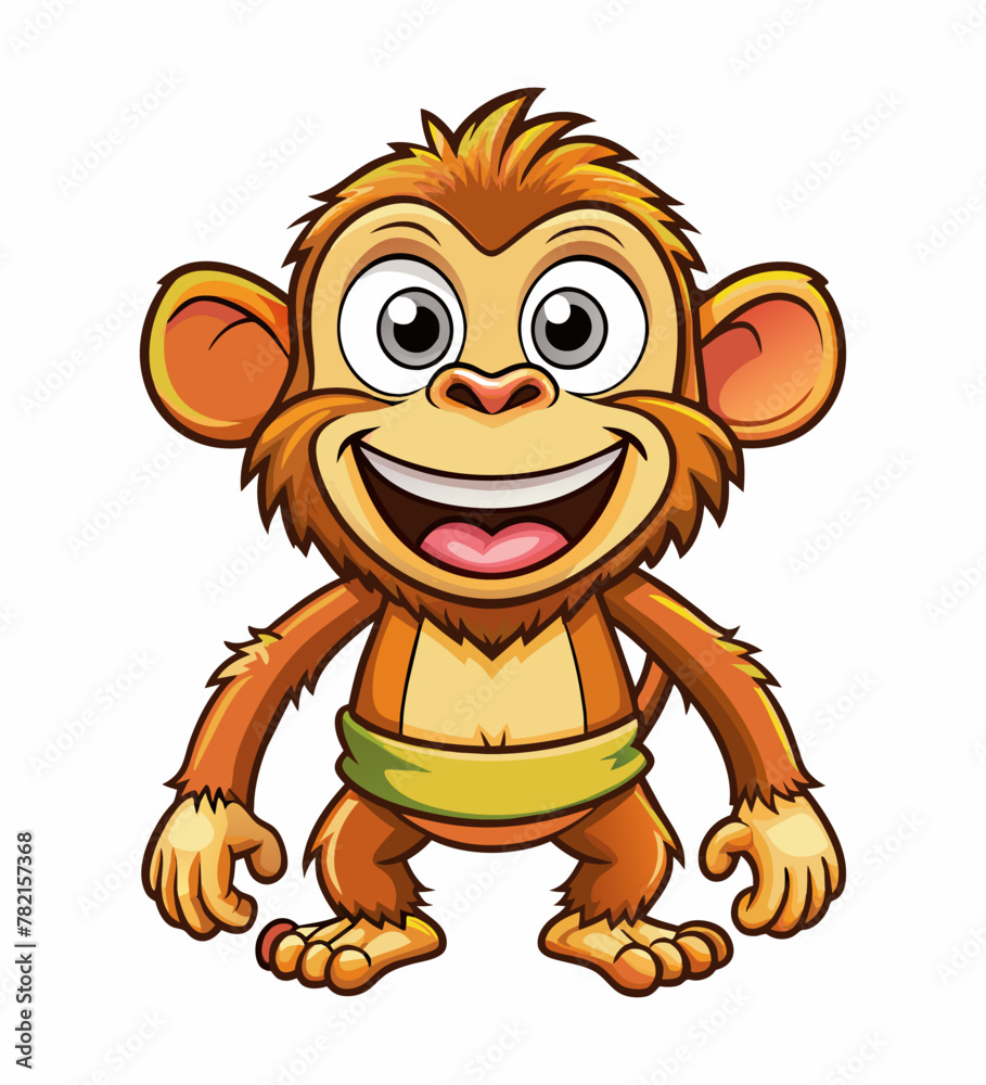 A Cartoon Style Funny Monkey. Best for Story Book and T-Shirt Design A Cartoon Style Funny Monkey. Best for Story Book and T-Shirt Design