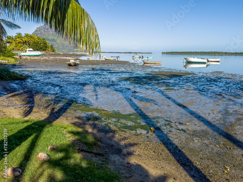 View of Le Morne Brabant mountain from La Gaulette, Mauritius