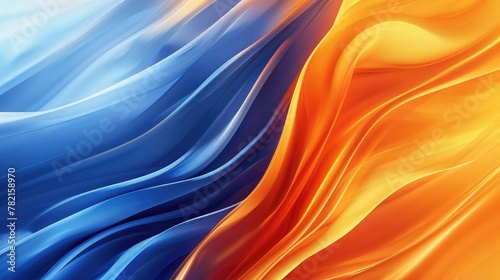 abstract background with smooth lines in orange and blue colors,Abstract colorful wave background for design create,Abstract flowing liquid background material, 3D rendering abstract fluid background