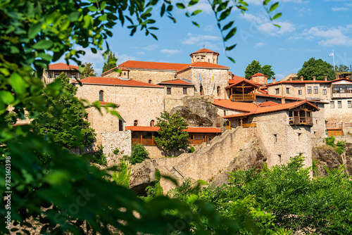 Meteora, Kalabaka, Greece. Monastery of Megala Meteora. Meteora - rocks, up to 600 meters high. There are 6 active Greek Orthodox monasteries listed on the UNESCO list photo