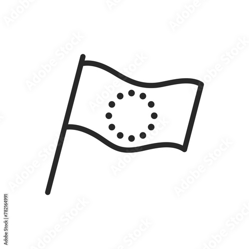 European Union Flag Icon. Simple Linear Editable Design of EU Symbol for Identity, Unity, and Politics.