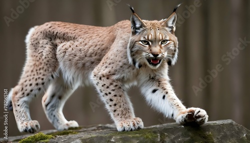 A-Lynx-With-Its-Paw-Raised-Ready-To-Strike-At-Its- 2 © pratamapick2