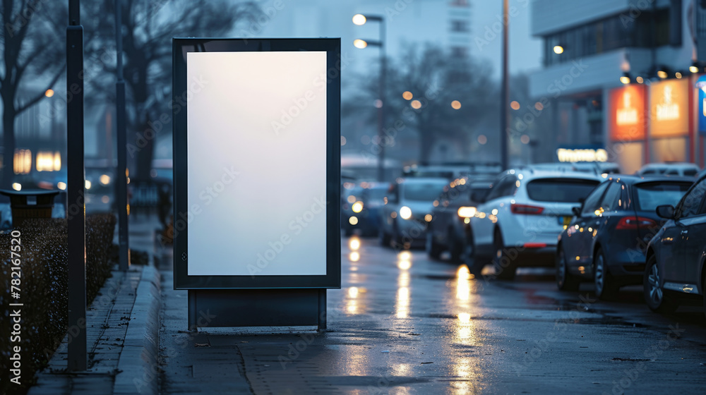 Effective outdoor advertising strategy: placing a blank poster mockup in a car park for maximum visibility among parked vehicles to reach a wide audience. Effective outdoor advertising strategy: placing a blank poster mockup in a car park for maximum visibility among parked vehicles to reach a wide audience.