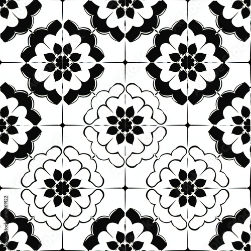 modern tegel pattern with white background photo
