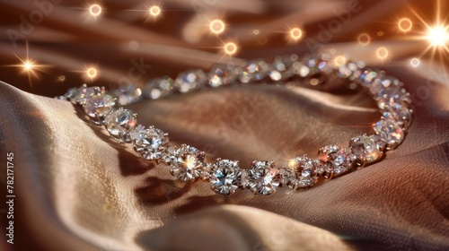Exquisite Diamond Necklace Elegantly Draped on Satin Cloth