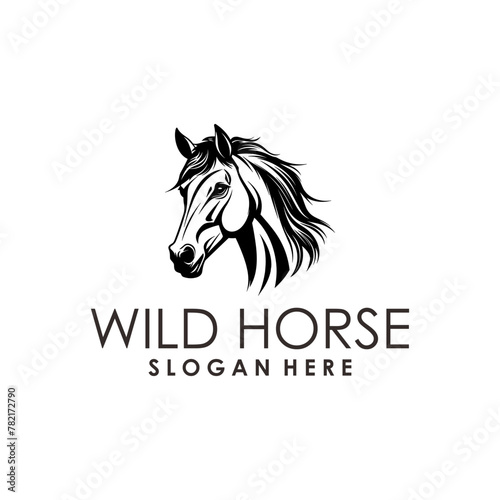 Horse ranch, animal logo vector illustration