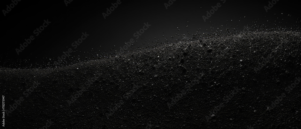 Subtle particles floating over a dark surface