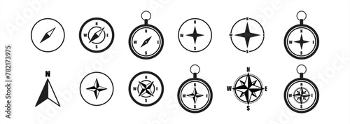 Compass simple vector icon illustration, Navigation symbol