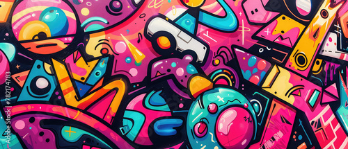 Colorful graffiti with a whimsical style