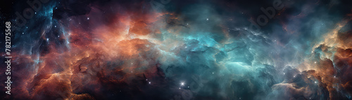 Captivating cosmic nebula with deep tones photo
