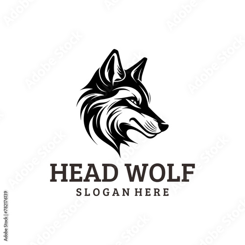 Wolf head, animal and wild life logo vector illustration