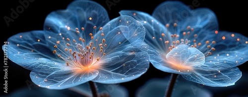 Transparent X-Ray Flowers in Monochrome Artistic Display.