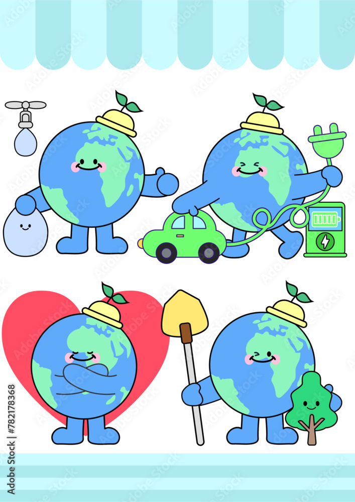 Fototapeta premium HAPPY EARTH DAY (지구의 날, 제로웨이스트)