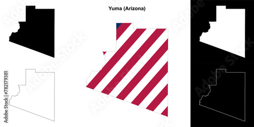 Yuma County (Arizona) outline map set