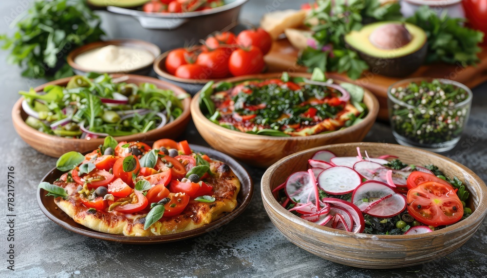 Keto Kitchen Creations, Showcase the creativity and variety of dishes that can be enjoyed on a ketogenic diet, such as cauliflower crust pizza, avocado salads, and coconut flour pancakes