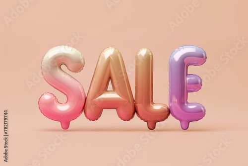 Vibrant 3D balloon letters in pastel shades spelling 