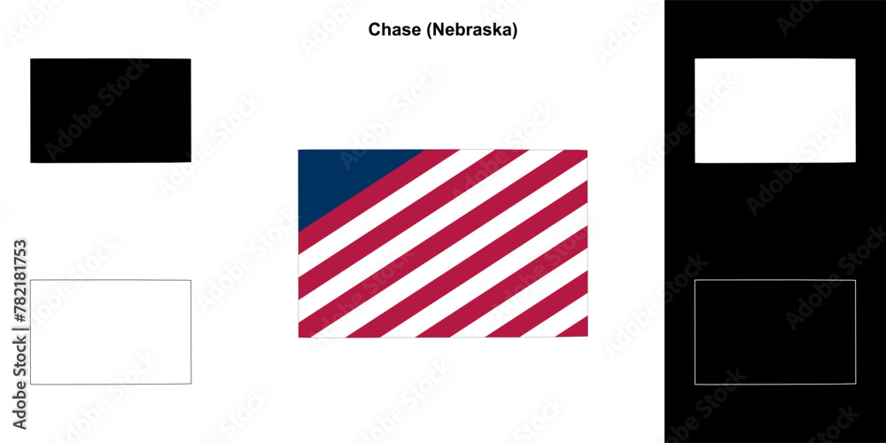 Chase County (Nebraska) outline map set