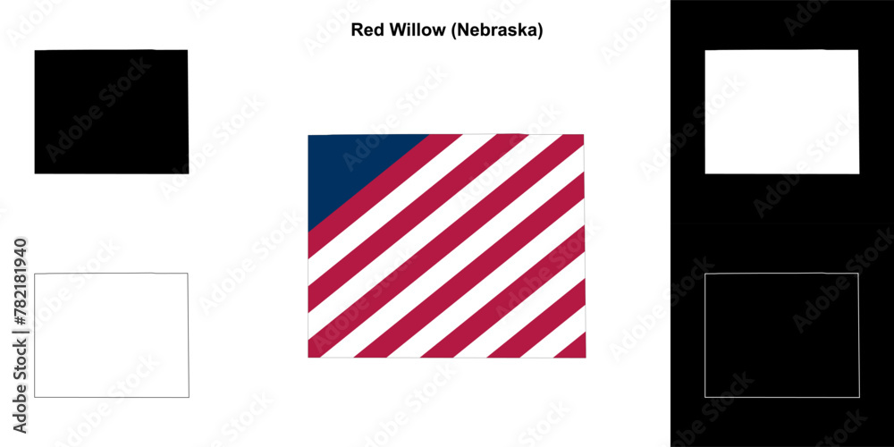 Red Willow County (Nebraska) outline map set
