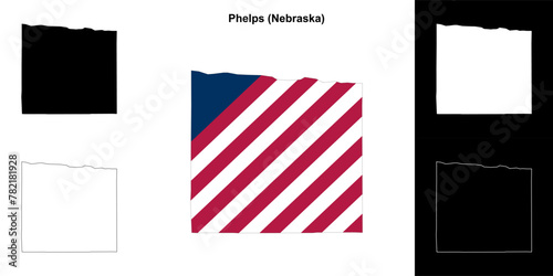 Phelps County (Nebraska) outline map set
