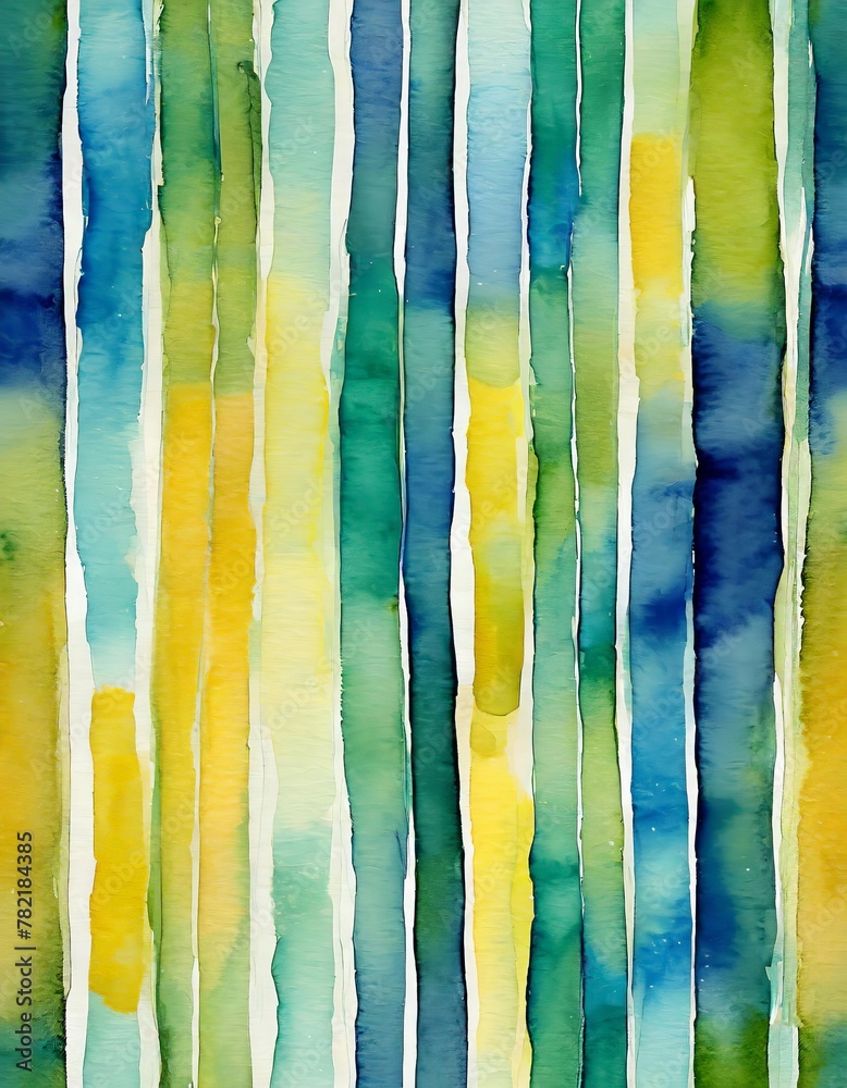 Rhythmic Harmony: A Dance of Watercolor Stripes