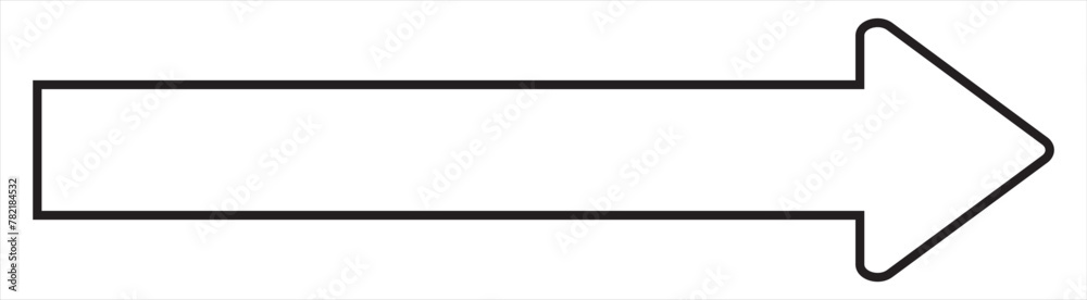 Long Black Arrow, Pointer for Indicating Direction. Long Black Arrow, Pointer for Indicating Direction.