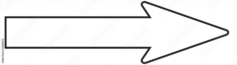 Long Black Arrow, Pointer for Indicating Direction. Long Black Arrow, Pointer for Indicating Direction.