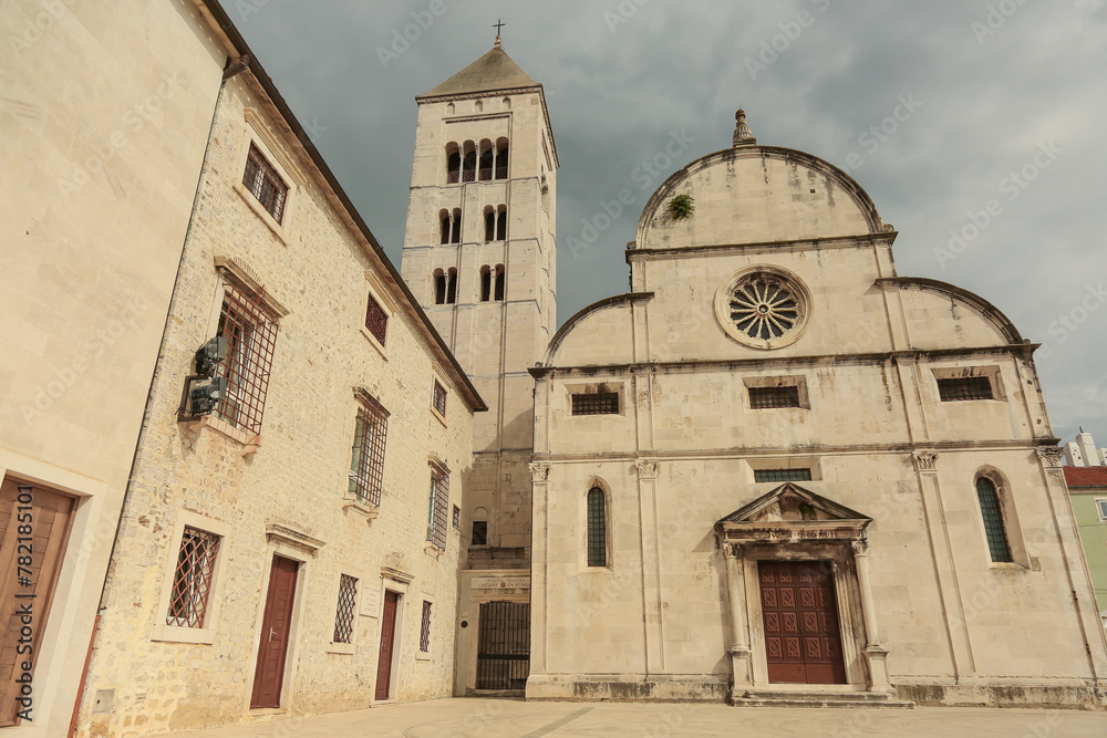 Croatia - Zadar in Dalmatia. Townscape with St. Mary church.