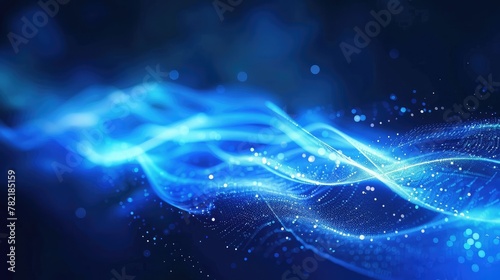 Blue light wave background,Abstract blue background with glowing particles. Futuristic technology style,Abstract blue background with glowing lines and particles. 3d rendering. 