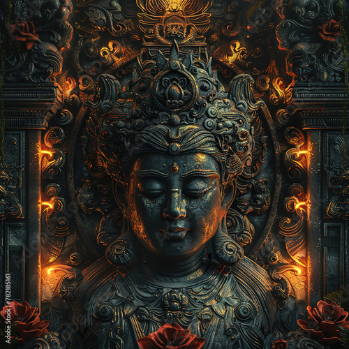 Ancient Buddhism T-Shirt Vinly Movie Poster Cover Printable 3D Render