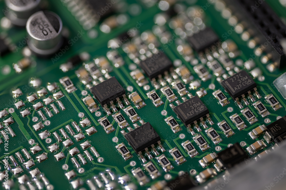 A small processor on a printed circuit board. A small processor on a printed circuit board.