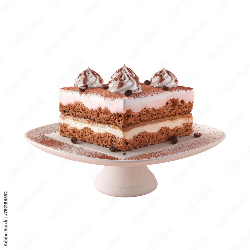 A piece of cake on a transparent A piece of cake on a transparent