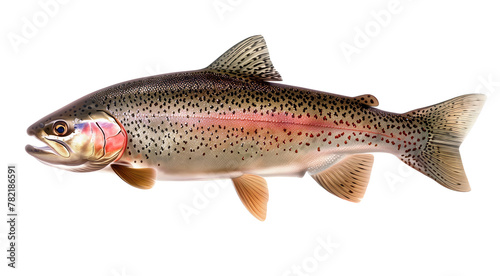 Rainbow trout fish or Oncorhynchus mykiss isolated on white photo