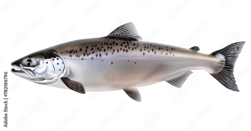 Naklejka premium Big Atlantic salmon fish isolated on white