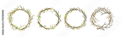 Bare Tree Branch Entangled in Wreath Vector Set