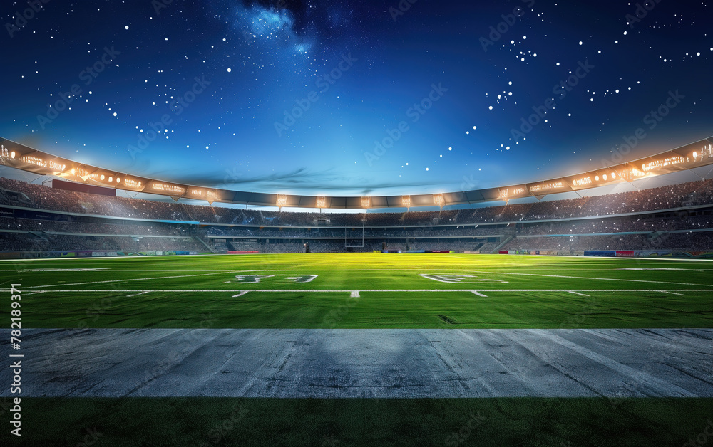 football field,created with Generative AI tecnology. football field,created with Generative AI tecnology.