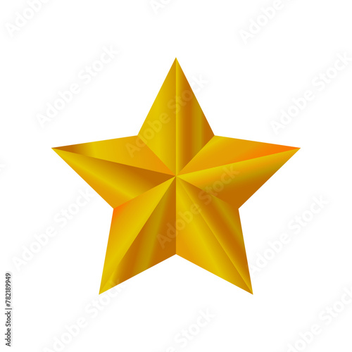 Gold star on white background