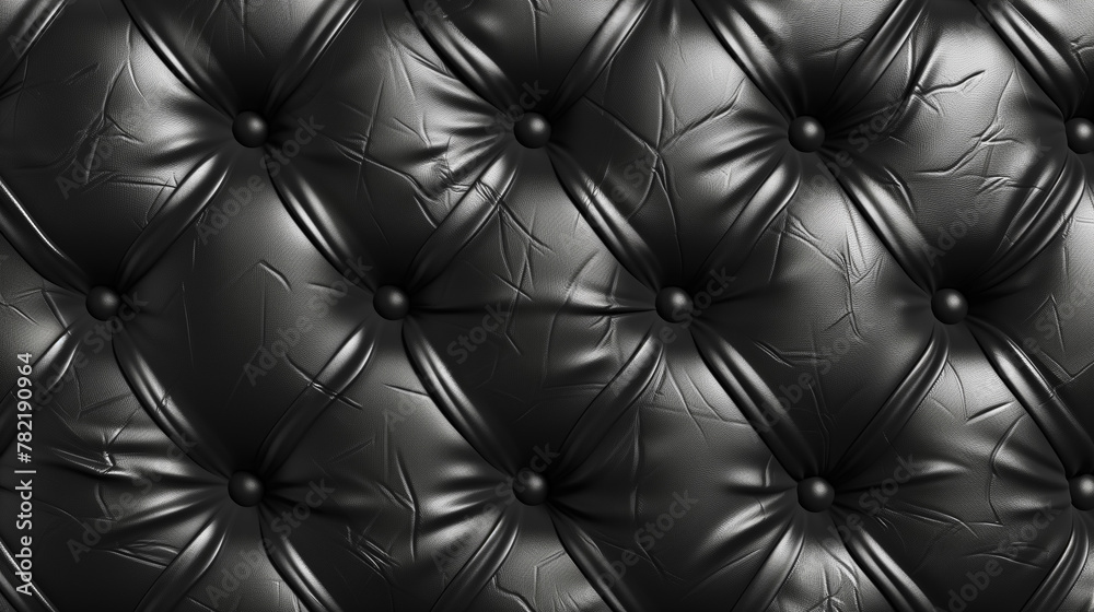 Fototapeta premium Quilted black leather texture