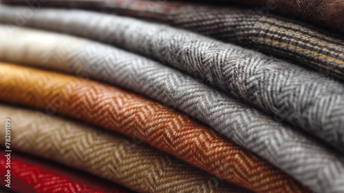 Colorful wool fabrics texture