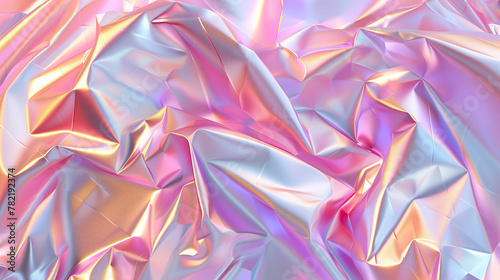 Creased pink holographic foil