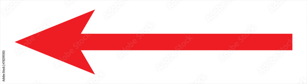 Red arrow to the left / vector, isolated Red arrow to the left / vector, isolated