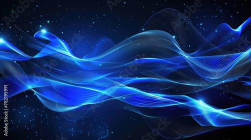 lovely background of digital wave technology with blue light, abstract wave, corporate idea,Futuristic wave. Network connection structure in cyberspace